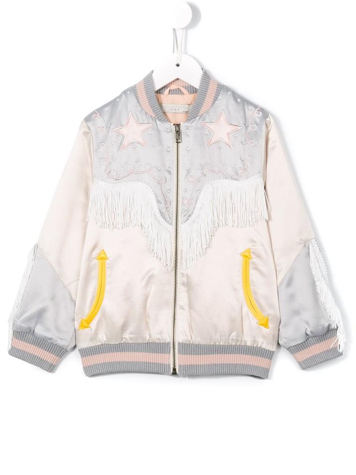 Stella Mccartney Kids 'dot' Cowgirl Bomber Jacket, Girl's, Size: 10 Yrs, Grey