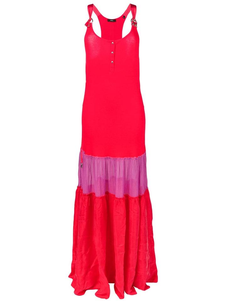 Diesel Colour-block Maxi Dress - Red