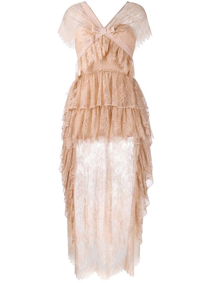 Vivetta Tiered Lace Dress - Neutrals