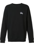 Stussy Crew Neck Sweatshirt, Men's, Size: Medium, Black, Cotton/polyester