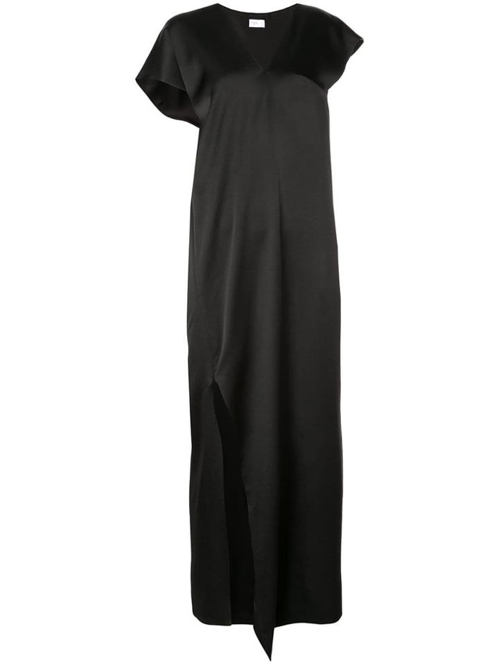 Rosetta Getty Long Drape Slit Dress - Black