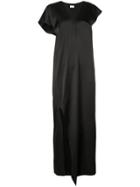 Rosetta Getty Long Drape Slit Dress - Black