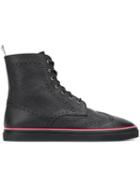 Thom Browne Rubber Cupsole Wingtip Boot - Black