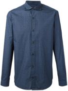 Z Zegna Dotted Print Shirt, Men's, Size: 39, Blue, Cotton