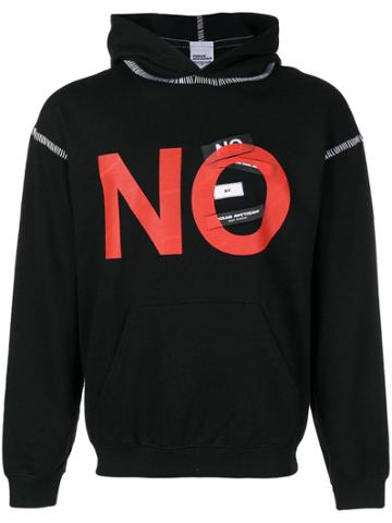 Tigran Avetysian Slogan Patchwork Hoodie - Black