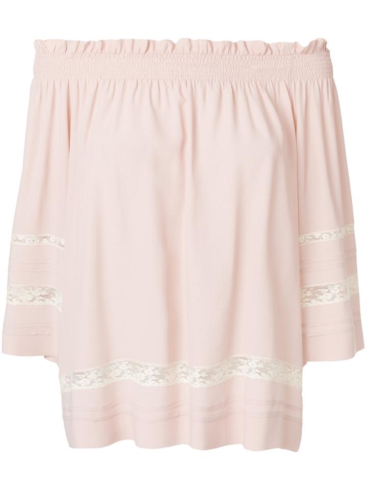 P.a.r.o.s.h. Off Shoulder Blouse - Pink & Purple