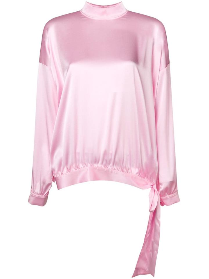 Styland High Neck Blouse - Pink & Purple