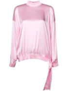Styland High Neck Blouse - Pink & Purple