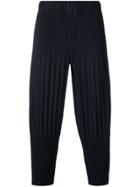 Homme Plissé Issey Miyake Micro Pleat Drop Crotch Trousers - Blue