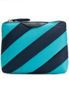 Anya Hindmarch Pouch Stripes In Marine Multi Nylon - Blue