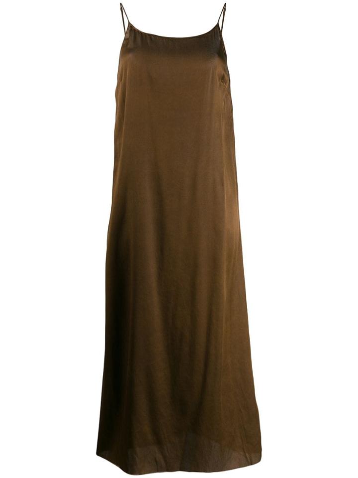 Uma Wang Sleeveless Midi Dress - Brown