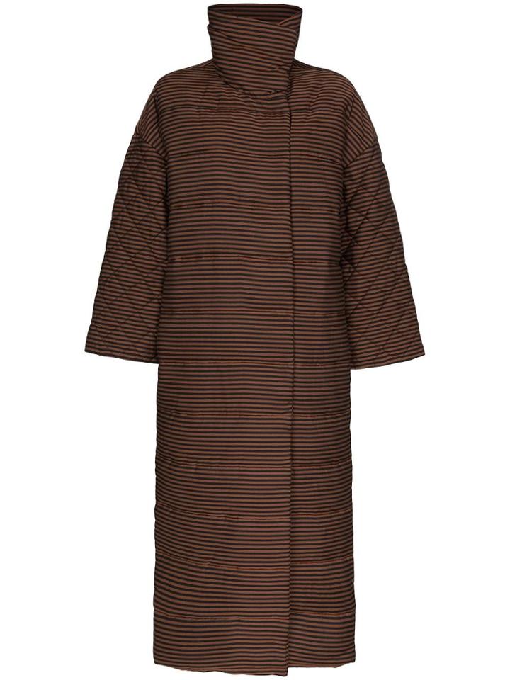 Mara Hoffman Frances Striped Puffer Coat - Brown