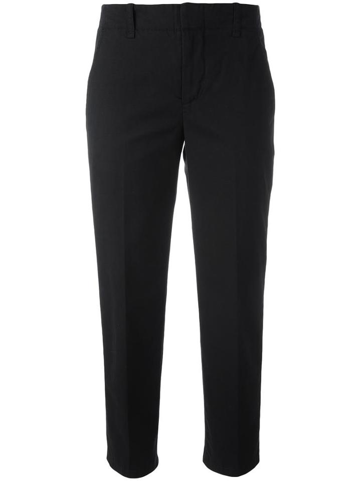 Vince Cropped Tailored Trousers, Women's, Size: 8, Black, Cotton/spandex/elastane