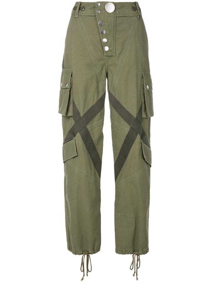 Alexander Wang High Waisted Multi-pocket Trousers - Green