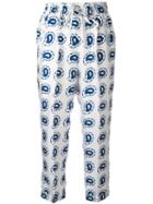 Kiton Paisley Print Cropped Trousers, Women's, Size: 46, Blue, Silk