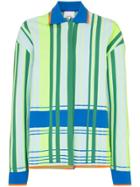 I-am-chen Striped Knit Shirt - Green
