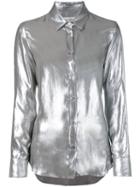 Golden Goose Deluxe Brand - Shiny Long-sleeve Shirt - Women - Nylon/cupro - M, Women's, Grey, Nylon/cupro