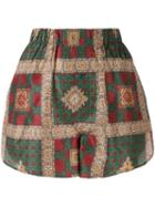 Etro Check Print Shorts - Green