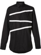 Neil Barrett Triple Stripe Shirt, Men's, Size: 42, Black, Cotton