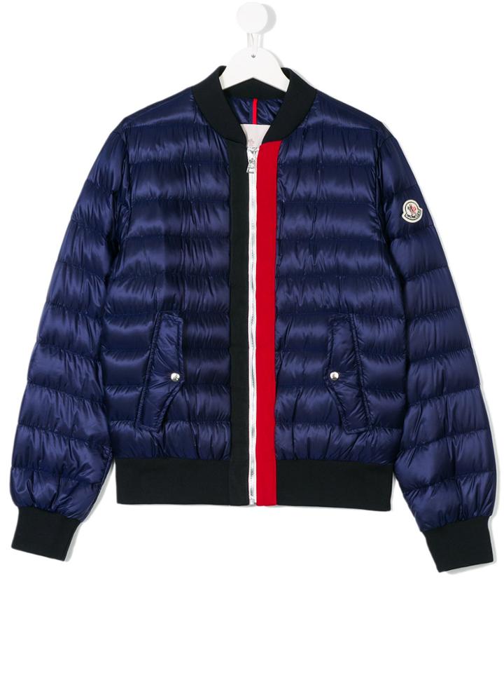 Moncler Kids Teen Padded Bomber Jacket - Blue