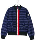 Moncler Kids Teen Padded Bomber Jacket - Blue