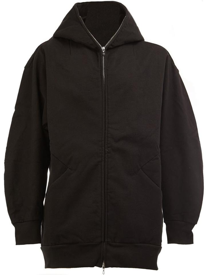 The Soloist Zipped Neck Hooded Jacket, Men's, Size: 31, Black, Cotton/calf Leather