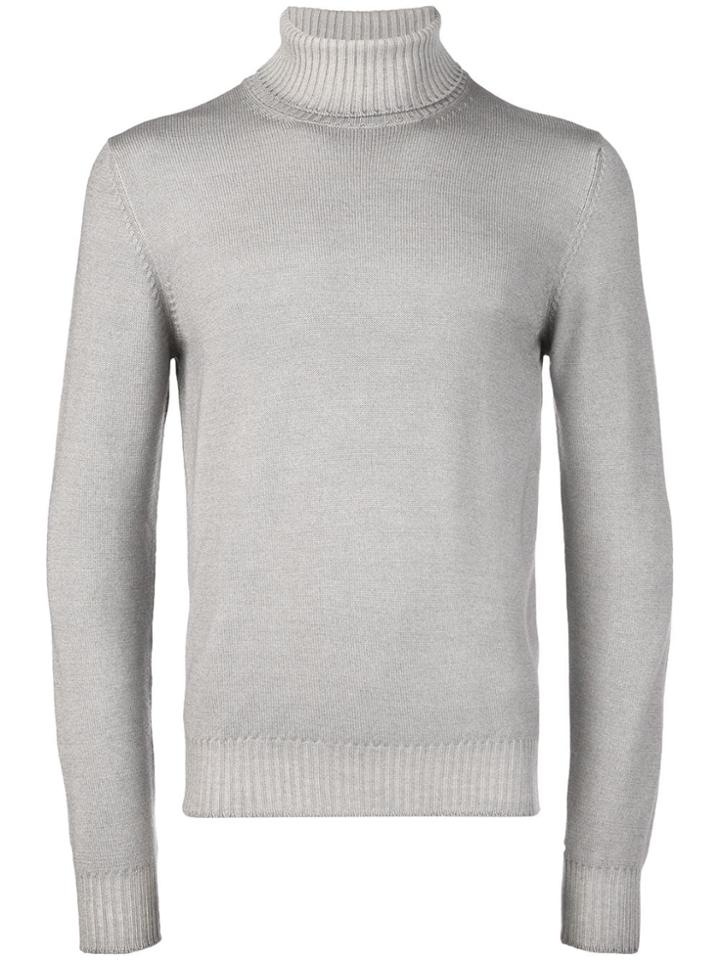La Fileria For D'aniello Roll-neck Fitted Sweater - Grey