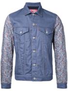 Junya Watanabe Comme Des Garçons Man - Abstract Print Sleeves Jacket - Men - Cotton/wool - M, Blue, Cotton/wool