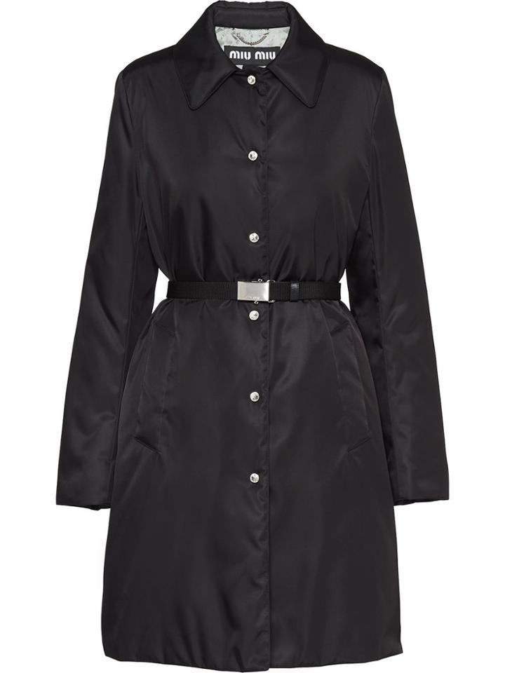 Miu Miu Nylon Gabardine Puffer Coat - Black