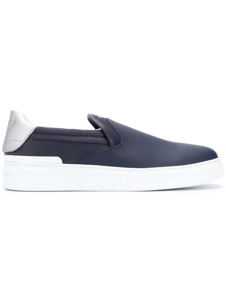 Emporio Armani Logo Slip-on Sneakers - Blue