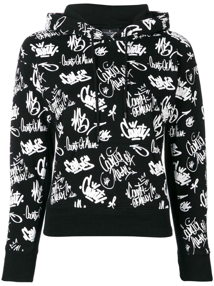 Marcelo Burlon County Of Milan Grafitti Patterned Hoodie - Black