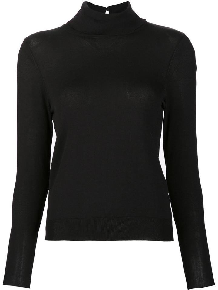 Toteme 'bordeaux' Turtleneck Jumper, Women's, Size: Small, Black, Rayon/nylon