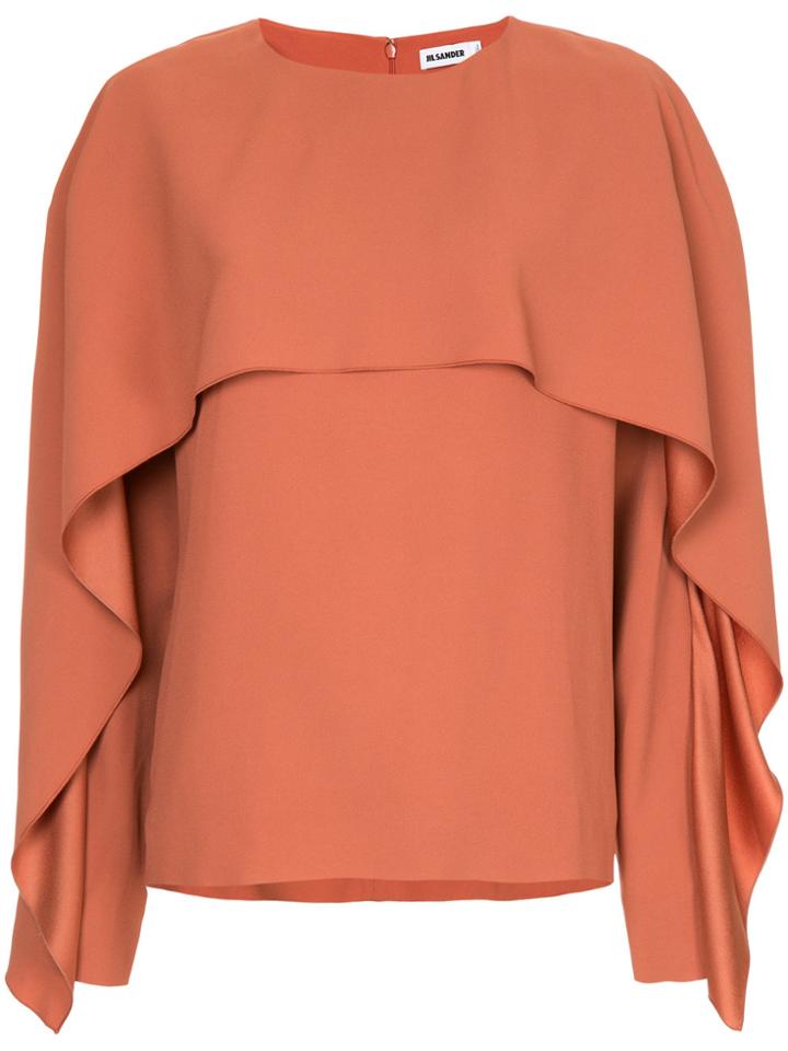 Jil Sander Ruffle Trimmed Blouse - Brown