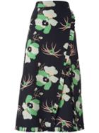 Marni Dakota Print Midi Skirt, Women's, Size: 42, Black, Silk