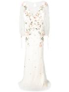 Marchesa Notte Floral-embroidered Lace Gown - Pink & Purple