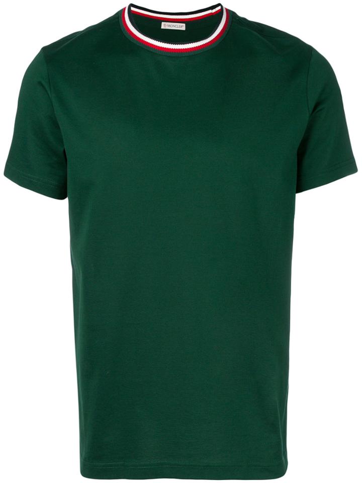 Moncler Contrast-collar T-shirt - Green