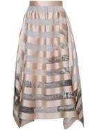 Fendi - Striped Skirt - Women - Silk/polyester - 42, Women's, Pink/purple, Silk/polyester