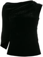 Peter Pilotto Drape Neck Velvet Top - Black