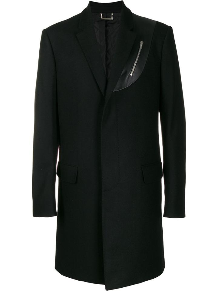 Les Hommes Fitted Single-breasted Coat - Black