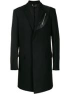 Les Hommes Fitted Single-breasted Coat - Black