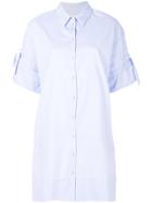 Victoria Victoria Beckham Wide Sleeve Shirt Dress - Blue