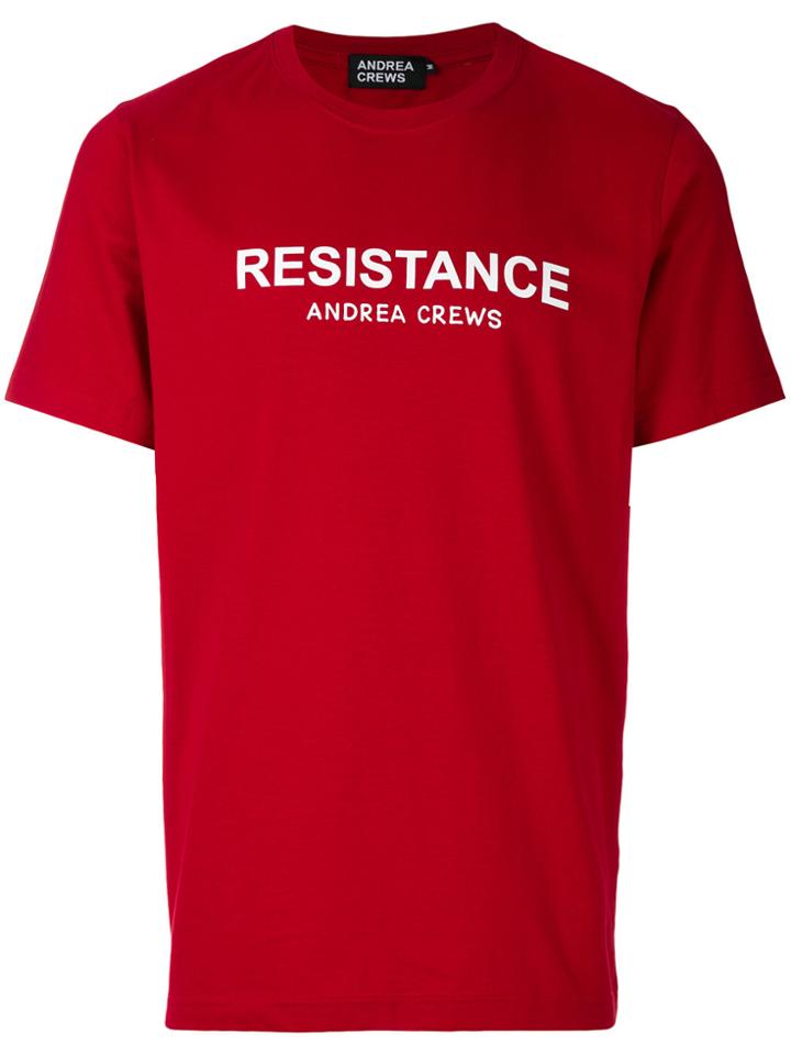 Andrea Crews Slogan Print T-shirt - Red