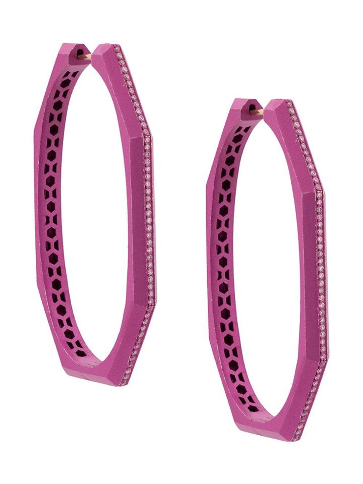 Sorellina Otto Diamond Oval Hoops - Pink