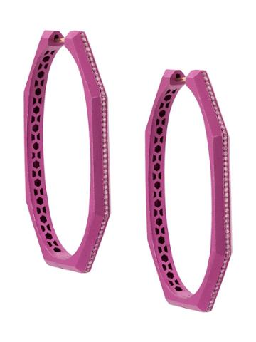 Sorellina Otto Diamond Oval Hoops - Pink