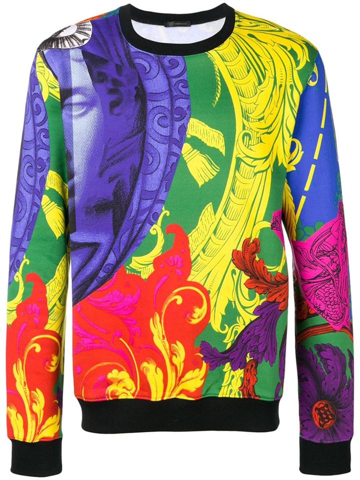 Versace Baroque Print Sweater - Blue