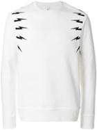 Neil Barrett Lightning Bolt Print Sweatshirt - White