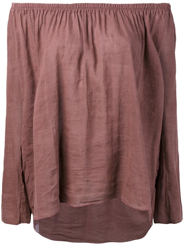 Forte Forte Off Shoulder Top, Women's, Size: 0, Red, Cotton/linen/flax
