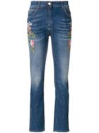Etro Embroidered Flower Jeans - Blue