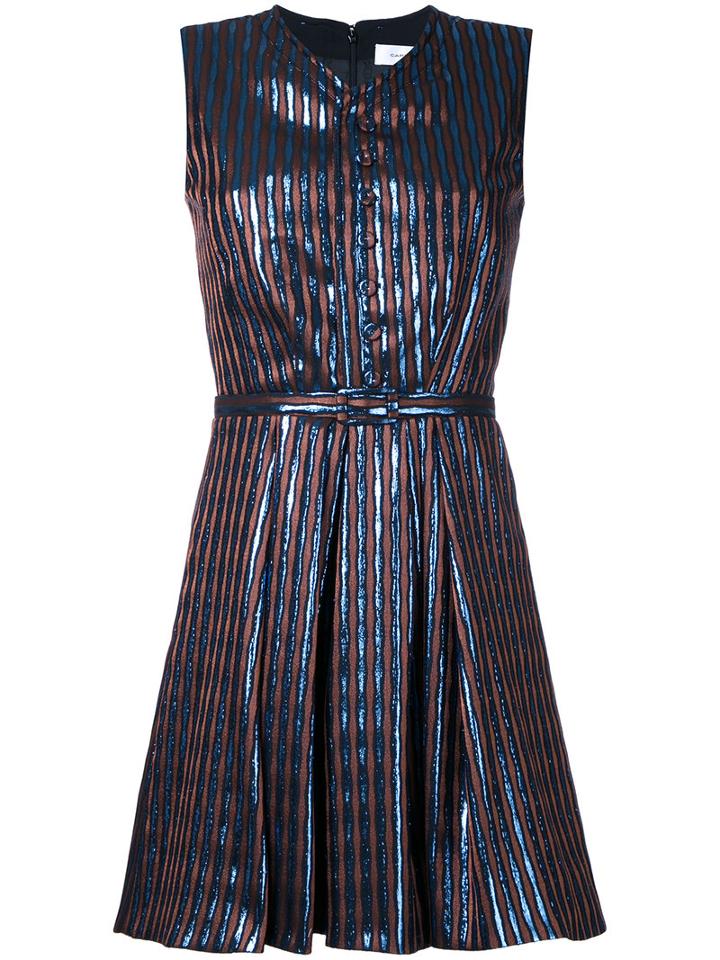 Carven Striped Sleeveless Dress, Women's, Size: 38, Red, Polyester/metallized Polyester
