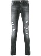 Philipp Plein Distressed Slim Fit Jeans - Grey